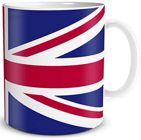 TRIOSK Tasse Flagge United Kingdom Länder Flaggen Geschenk England Souvenir Union Jack für Reiselustige Frauen Männer Arbeit Büro Weltenbummler