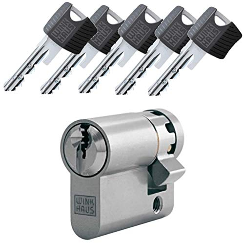WINKHAUS keyTec RPE Halbzylinder | 10-35 mm | Profilzylinder Schließzylinder mit Aufbohrschutz und Pickingschutz | Patentschutz (2029) | 5 Schlüssel & Sicherungskarte | Einzelschließung