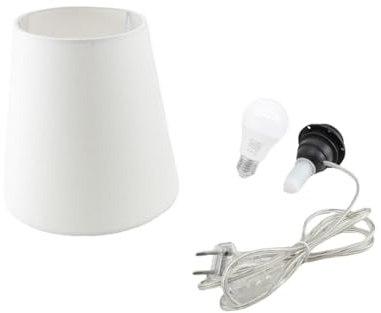 Kit Completo Paralume Avorio + Adattatore portalampada E27 con filo e interruttore trasparente - Lampada Led A+ in omaggio! Trasforma una bottiglia in lampada! Lampabottiglia.it