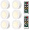 iKALULA Luci Armadio LED, 6 Pezzi con 2 Telecomando e Sensore di Touch Luci Notturna dimmerabili Lampada da Parete per Vetrine, Scale, Cucina, Garage (Bianco)