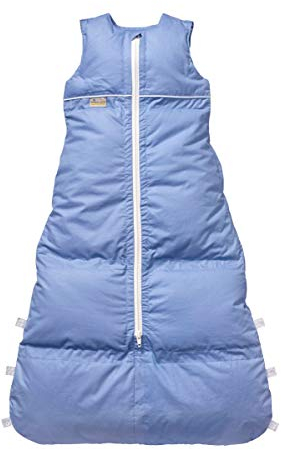 Set ARO Artländer Daunenschlafsack mit Stoffwindel Blaubär/Winterschlafsack längenverstellbar/Baby-Schlafsack mit Premiumdaunen