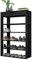 SogesPower Schuhregal mit Ablagefach Schuhschrank mit Stauraum mit 5 Ebenen aus Holz Schuh-Organizer Schuhablage Schuhständer für Wohnzimmer, Diele, Flur