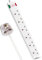 EXTRASTAR 6 Way Extension Leads with Surge Protection, 13A 3120W Approved British UK Wall Mounted Power Strips with 5 Metre Extension Cord for Home, Office - White