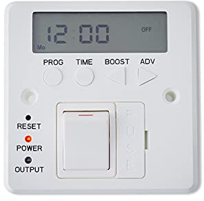 Digital Timer Switch Fused Spur Wall Controller For Electric Towel Rail Radiators Timeswitch