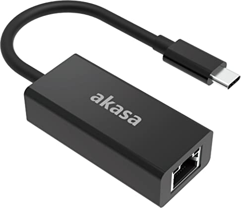 Akasa USB Type-C to 2.5G Ethernet Adapter | USB to RJ45 adapter | 10/100/1000/2500 Mbps | Includes Carrying Pouch | Compatible with Windows 7/8/10, macOS | 15cm | Black | AK-CBCA29-15BK