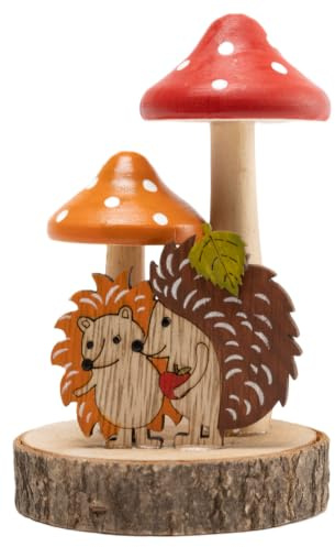 TrendLine Dekofigur Pilze Holz 16 x 13 cm braun rot