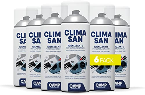 Camp HYGIÉNISANT CLIMASAN , traitement pour climatiseurs de maison et de voiture, à base d'alcool, purifie l'air et élimine les mauvaises odeurs, 6x400 mL