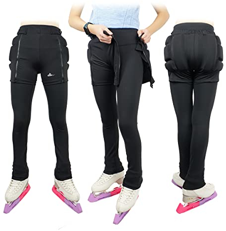 Skating Spirit Zip-on Zip-Off Gepolsterte Shorts Schutzhose Crashhose Steißbein Hip Butt Pad für Ice Figure Roller Skating Skateboarden Skifahren Snowboarden (XX-Large)