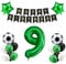 Creaher Fußball Luftballon 9 Jahre Geburtstag, Grün 9. Geburtstagsdeko Jungen, Fußball 9 Geburtstag Deko, Happy Birthday Banner 18'' Stern Ballons für Kinder Fußball Party Deko