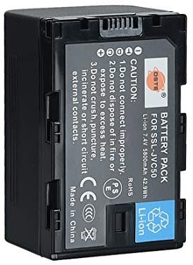 DSTE Rechargeable Li-ion Battery Compatible for SSL-JVC50 and JVC HM600 HM650 GY-LS300 SLR Camera