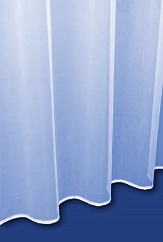 Maple Textiles Sue Plain Lead Weighted Voile Window Net Curtain Sheer Transparent Privacy Available in White and Cream Sold by the Metre Cut to Quantity Width White, Drop 36(91cm)