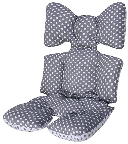 Baby Pushchair Seat Liners, Pram Liner Universal Baby Stroller Seat Cushion 3D Air Mesh Baby Stroller Cushion for Toddler Infant, Pushchair Accessories (Grey Dots)
