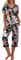 PrinStory Ensemble de pyjama pour femme avec chemise à manches courtes et pantalon capri avec poches, Fleurs roses à grandes feuilles, L