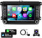Autoradio Android per VW Volkswagen Seat Golf Passat Jetta Beetle Tiguan Touran EOS 7 pollici doppio DIN touchscreen Bluetooth Radio con Apple CarPlay Android navigazione GPS WiFi FM telecamera di