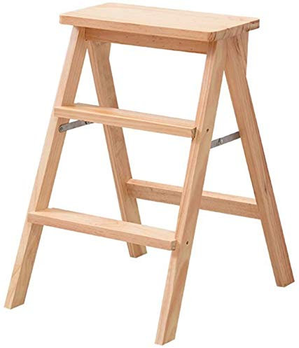 LEOSXA Taburete Escalonado de Madera, Escaleras de Tijera Taburete de Escalera de Tijera de Madera Escalones de Cocina Plegables multifunción Oficina de Biblioteca Escalones Plegables de