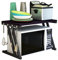 Homewell Mikrowellen Regal 2-stufiges, Mikrowellenständer Z-Form Stabil und Licht, Küchenregal Organizer für Platzsparende Möbel (Schwarz, 57 x 38 x 38 cm)