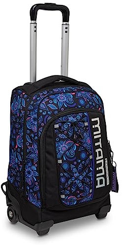 Mitama Trolley Scuola - DR.TROLLEY #BDBF - PAISLEY, Viola - Zaino Doppio Scomparto Impermeabile - Spallacci a Scomparsa - Trolley Viaggio Bambino, Bagaglio a Mano