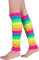 Durio Stulpen Damen Extra Warm Beinwärmer Winter Strick Häkelarbeit Legwarmers Verdicken Stricken Beinstulpen Damen Neon aerobic outfit 80er Ballett Yoga Stulpen Regenbogenfarben Einheitsgröße