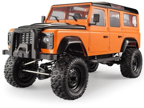 wheelfun Double E 1:8 RC Climbing Car Model for E101 Assembled 4WD D110 Radio Control Crawler Cars Model 2-Speed Transmission Light(Orange) RTR Crawler Model