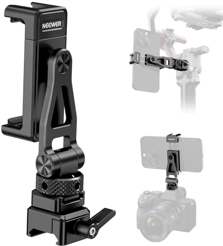 NEEWER Attacco per Treppiede da Telefono, Morsetto NATO Compatibile con DJI RS4 RS3 Pro RS2 RSC2 Gimbal, Supporto Regolabile a Filettatura da 1/4, Cold shoe per il Monitoraggio Video, GA010