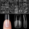 ZIFUTON 504pcs Capsule Americaine Ongle Carré Long Faux Ongles, Capsule Ongle Gel x Pose Americaine Couverture Complète Pour Débutant,Salons de Manucure Nails-Transparent-12 Tailles-Semi Givré