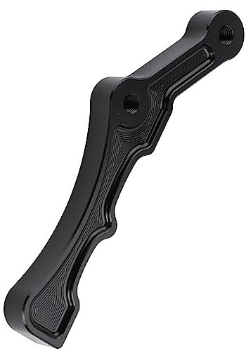 KACEPAR Supporto per pinza freno anteriore radiale, alluminio nero, cromato, nero e cromato, clip di montaggio anteriore, adatto per Ha/r*ley maggior parte delle pinze radiali, adatto per rotori