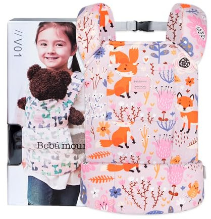 Bebamour Doll Carrier, 100% Coton, Reborn Doll Carrier Sling(Beige Fox)