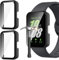 Jvchengxi Protezione Cover per Samsung Galaxy Fit 3, 2-Pezzi PC Rigida Pellicola Protettiva Vetro Temperato Custodia AntiGraffio Schermo Protezione Case per Samsung Galaxy Fit 3 (Nero+Nero)