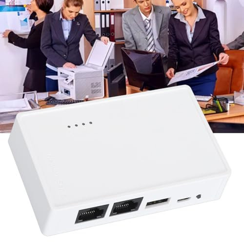 Zunate Server di Stampa Wireless modalità Standalone Wireless Cablato Server di Stampa USB 2.0 da 480 Mbps con Bridge LAN 10/100 Mbps per Windows, per Stampanti OS X