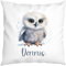 LIEBTASTISCH - Eule Kissen - Personalisiert - Kinderkissen - Dekokissen - Tiere - Junge - Mädchen - Geschenk - 40cm x 40 cm Kissen mit Füllung. (Eule Weiss 2)