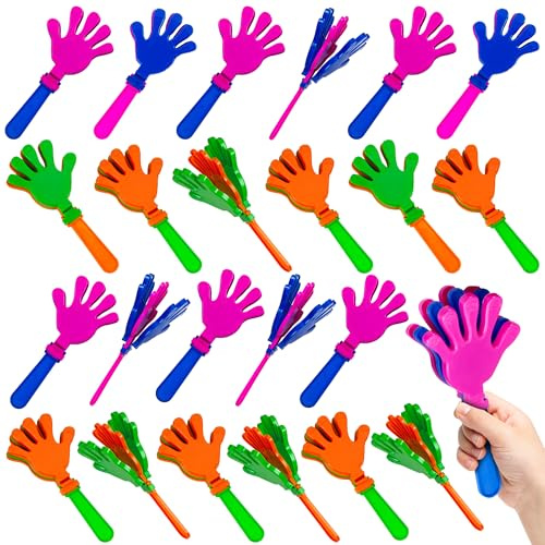 Colorful Hand Clappers - 24 Pack - 7 Noisemakers for Ultimate Party Fun - Sporting Spectacles, Birthday Extravaganzas, and Graduation Celebrations