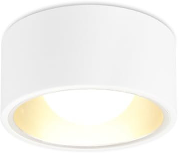 YindaLux Foco de Superficie Blanco incl. GX53 LED de 7W 800LM 3000K Blanc chaud 230V, Redondo Ø130x60mm Aluminio Downlight LED Techo Superficie para salone pasillo cocina