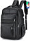 SPAHER Zaino 40x30x20 in PU Pelle, Porta PC 14 Pollici, Antifurto Impermeabile, Borsa da Scuola Portatile da Viaggio per Uomo Donna, Regalo Nero