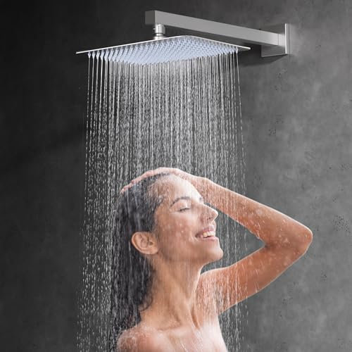 KES Pomme de Douche Acier inoxydable 18/8 Tête de Douche Salle de Bain 30x20CM Réglable Pommeau Tête de Douche Haute Pression Brossé, J215S12F25-BS