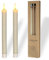 comforder Echtwachs LED Kerzen mit flackernder Flamme (2er Set), elektrische Stabkerzen mit Timerfunktion, Kerzen batteriebetrieben, Bienenwaben-Optik (Creme)
