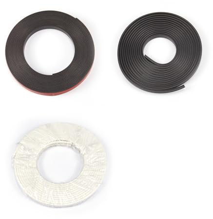 NeatiEase Accessori per schermi di finestre, nastro magnetico 3M, nastro magnetico scanalato 3 m, striscia di plastica scanalata con piedini 3 m (bianco)