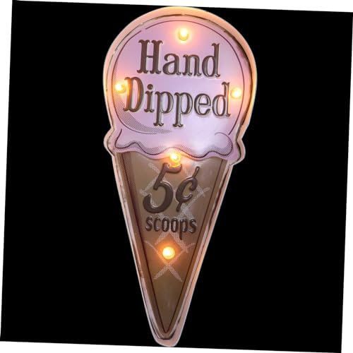 Gadpiparty Eiscreme-led-leuchten Aus Eisen Glühen Led-leuchtreklame Teller Led-leuchten Für Schlafzimmer Led-lampe Batterieleuchte Neonlichtzeichen Bier Stecker Wandleuchte