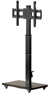 Monitor stand floor-standing LCD TV mobile stand floor-standing cart live broadcast hanger with wheels rotating horizontal and vertical screen(Black)