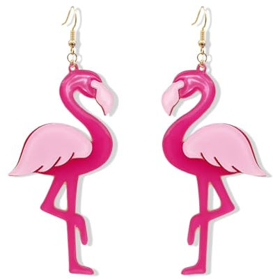 Flamingo Ohrringe, Acryl Ohrringe, Flamingo für Damen, Modeschmuck, Hawaiianische, strand, Vogel-Ohrring, Statement-Ohrring für Damen und Mädchen