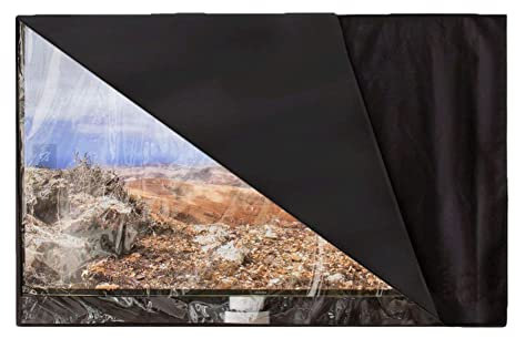 Housse TV d'extérieur étanche avec rabat avant, film transparent visible, protection d'écran LED, LCD, télécommande, poche 22 pouces 24 pouces