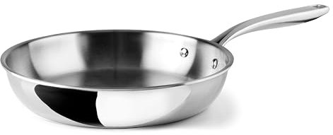 LACOR - 60850 - Sartén sin Antiadherente TriChef 20 cm Negra - Tricapa, Acero Inoxidable 18/10, Apta para todo tipo de cocina, Apto para lavavajillas, ø20 cm