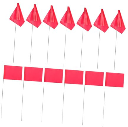 Hemobllo Lot De 60 Drapeaux De Marquage Rouges, Triangles De Marquage Haute Visibilité Pour L'irrigation, Relevés De Pelouse, La Construction Et L'identification