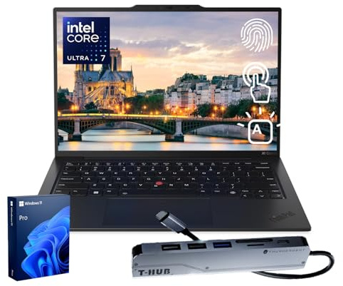 Lenovo ThinkPad X1 Carbon Gen 13 Business AI Laptop, Intel Core Ultra 7 255U, 14 FHD+ Touchscreen, 32GB DDR5, 2TB SSD, 1080p IR Camera, Fingerprint, Wi-Fi 6E, Win 11 Pro, Bundle with 7-in-1 USB-C Hub