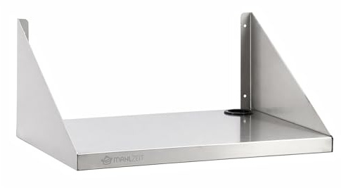 Mahlzeit Estantería de acero inoxidable para microondas de 55 x 40 cm con pasacables | Estantería para microondas, estantería de cocina, estantería de pared para cocina, estante de pared para cocina