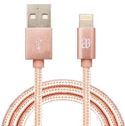 MFi Certified iPhone Fast Charger Cable, 1M Braided Lightning USB Lead, Compatible with iPhone 14/13/12/11/X/8/7/6S/6/SE/5, iPad, iPod – Durable & Fast Charging