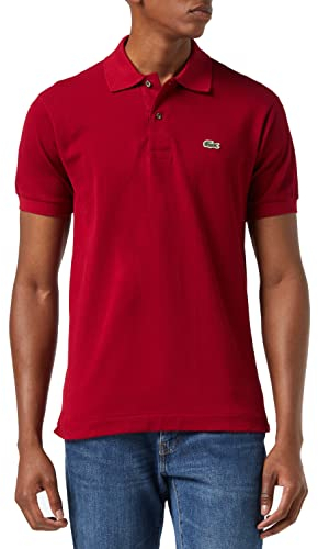 Lacoste Herren Polo-Shirt Kurzarm L1212, Männer Polo-Hemd,2 Knopf,Regular Fit,Rot,11