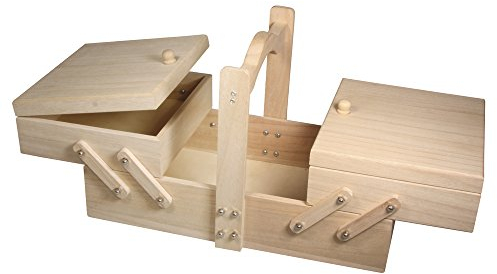 Rayher boîte à couture en bois FSC Mix Credit, 34,5x20x21,5 cm, nature, 48216000, Naturel
