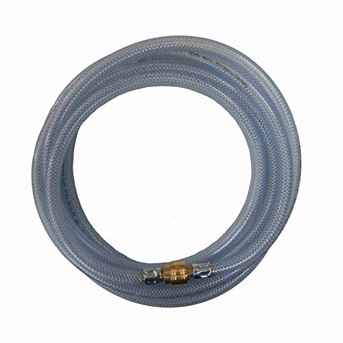 Rehau Raufilam E - Profi PVC Druckluftschlauch transparent PVC-Gewebeschlauch Kompressorschlauch Luftschlauch als Set mit Werkstatt Kupplungen 9mm 1 m