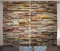ABAKUHAUS Marmor Rustikaler Gardine, Städtische Brick Slate Wand, Schlafzimmer Kräuselband Vorhang mit Schlaufen und Haken, 280 x 175 cm, Beige Grau