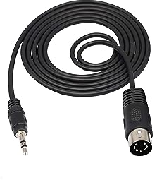 zdyCGTime Midi DIN 7 Pin a 3.5 mm,3.5 mm Macho a de Midi 7 Pines DIN Macho Cable Audio,Compatible con Bang & Olufsen B & O,Naim iPad/iPhon/MP3/PC/TV/Android.(1,5M)